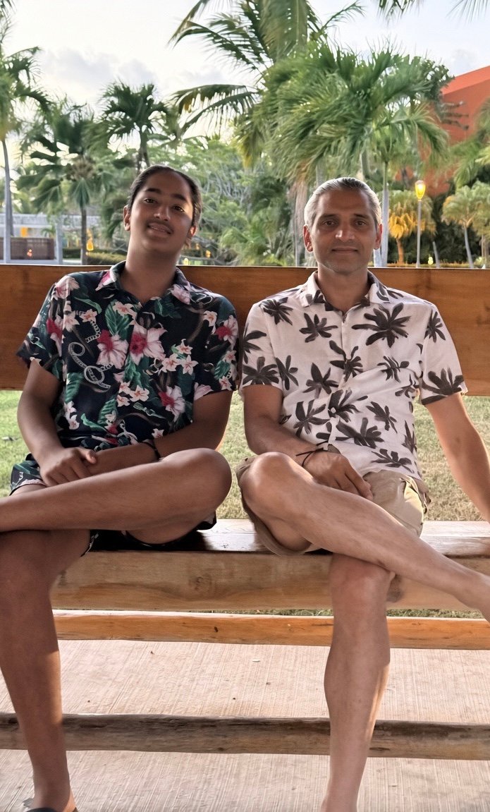 Ranveer and Gagan sitting together outdoors